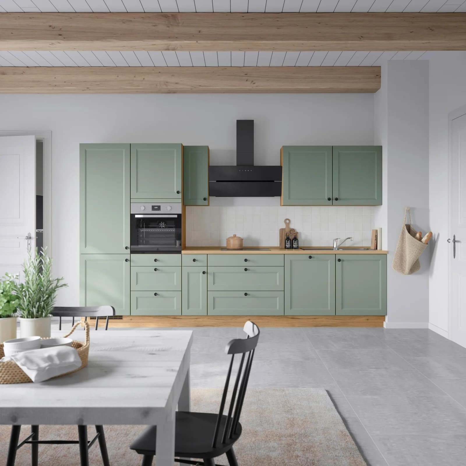 nobilia Küchenzeile Cascada II mit Elektrogeräten Landhausstil