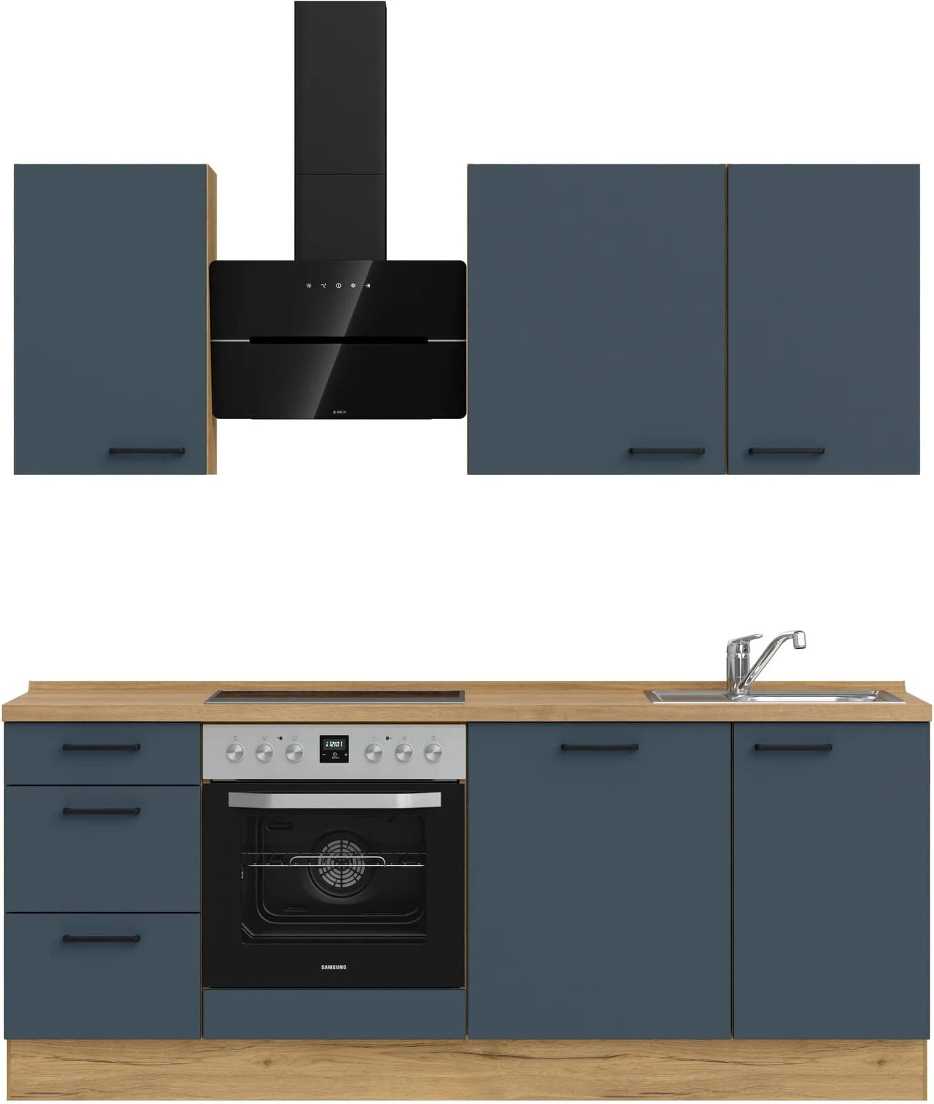 Nobilia Küchenzeile Easytouch II Blau Eiche Sierra Nachbildung