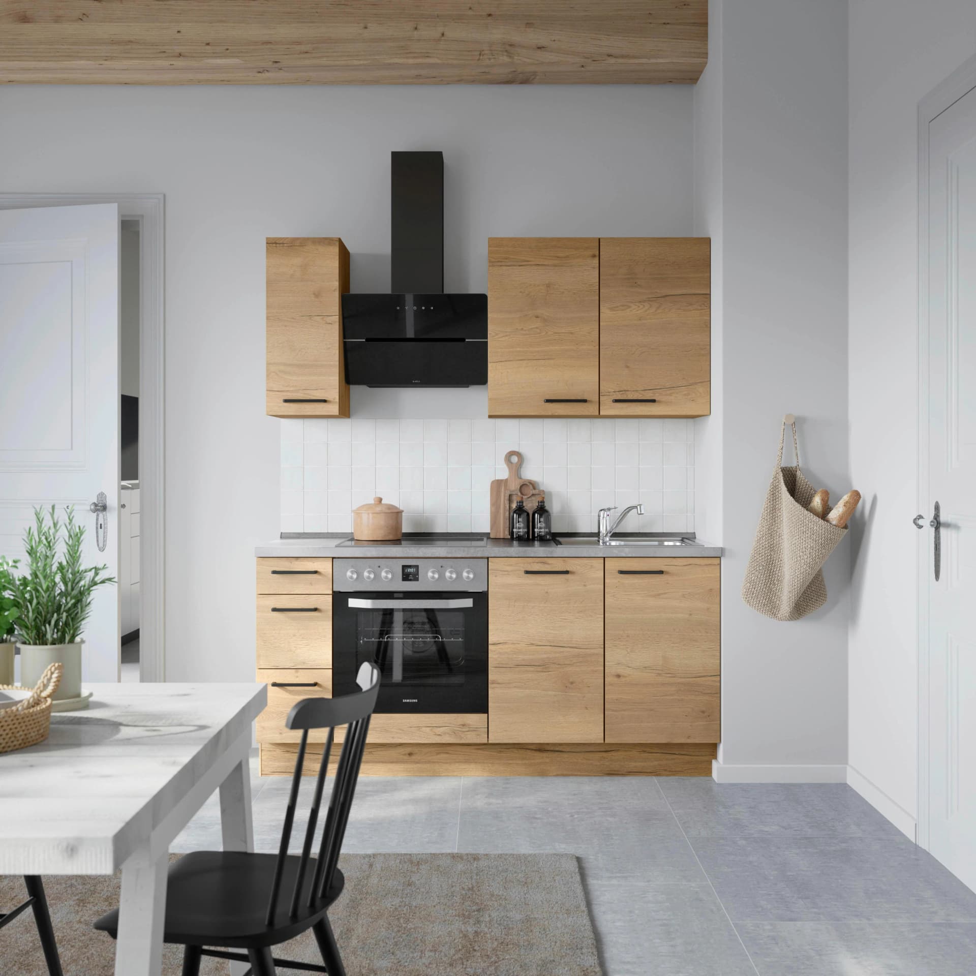 Küchenzeile NOBILIA Structura II Braun Eiche Sierra Nachbildung