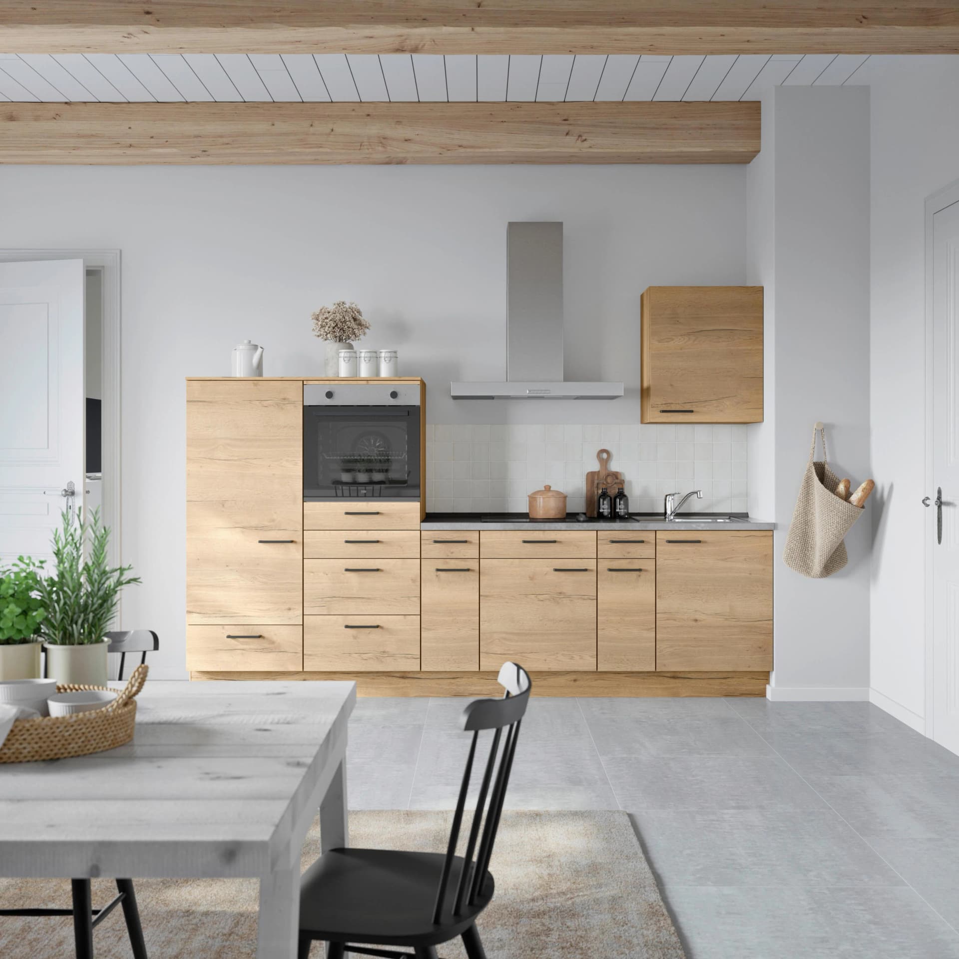 Küchenzeile NOBILIA Structura I Braun Eiche Sierra Nachbildung