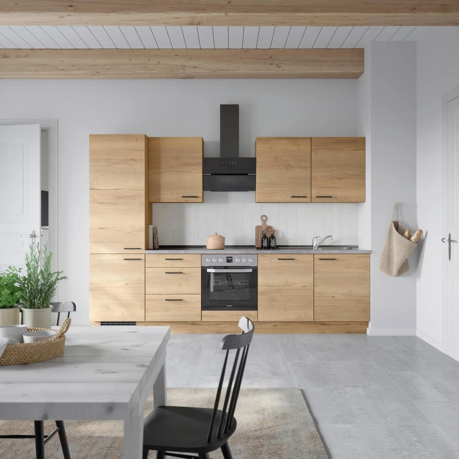 Küchenzeile NOBILIA Structura II Braun Eiche Sierra Nachbildung