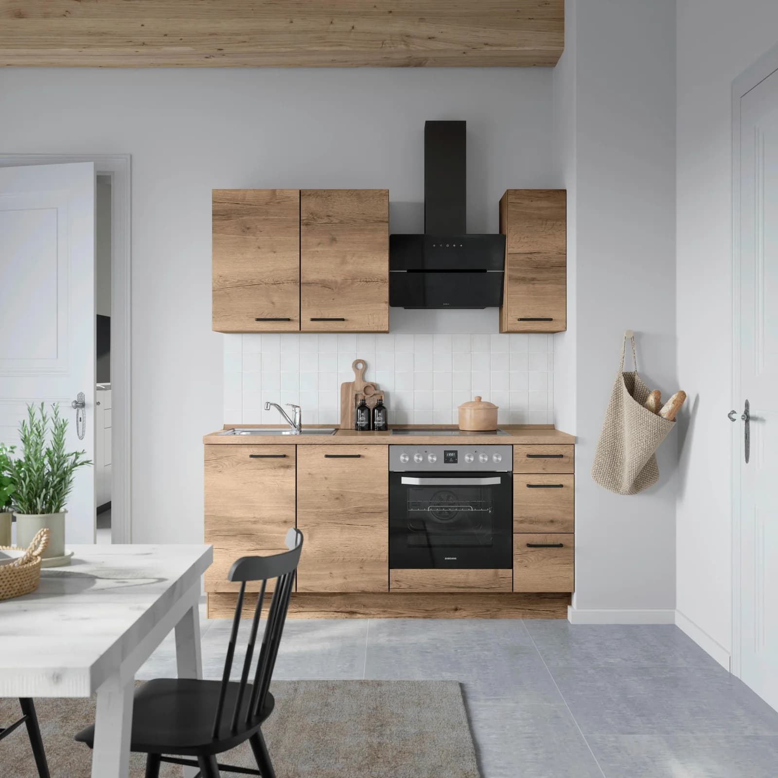 Nobilia Küchenzeile Structura II Braun Eiche Havanna Nachbildung 180 cm