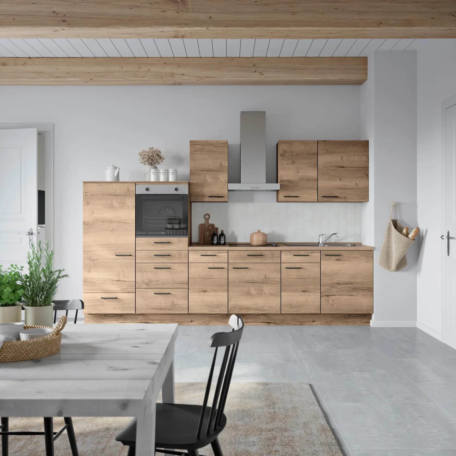 Küchenzeile NOBILIA Structura I Braun Eiche Havanna Nachbildung