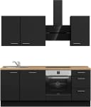 Nobilia Küchenleerblock Touch Schwarz Eiche 3 Schubladen 210 cm Bild 3