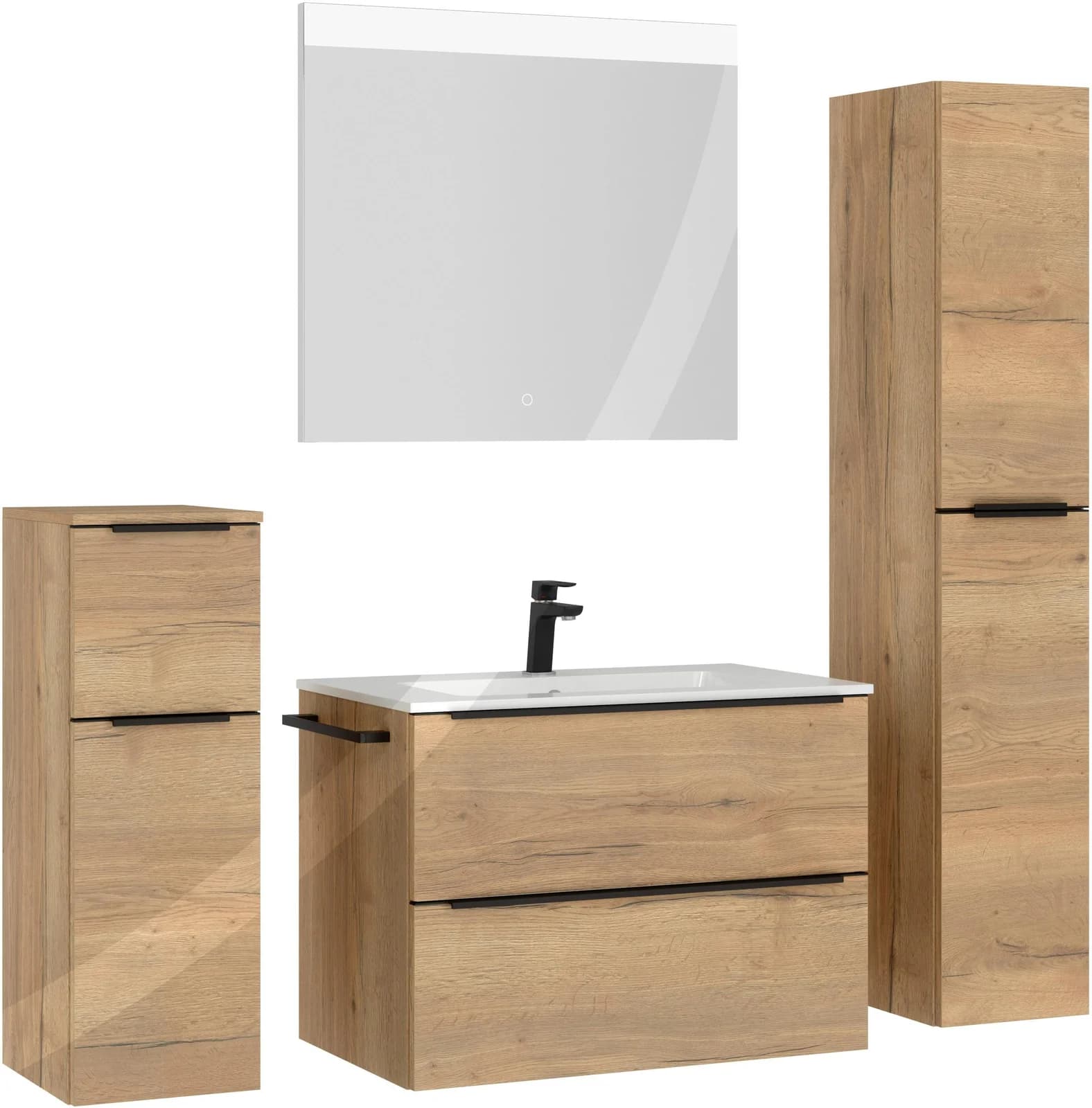 Badmöbel-Set NOBILIA Levere Eiche Sierra Nachbildung 160 cm