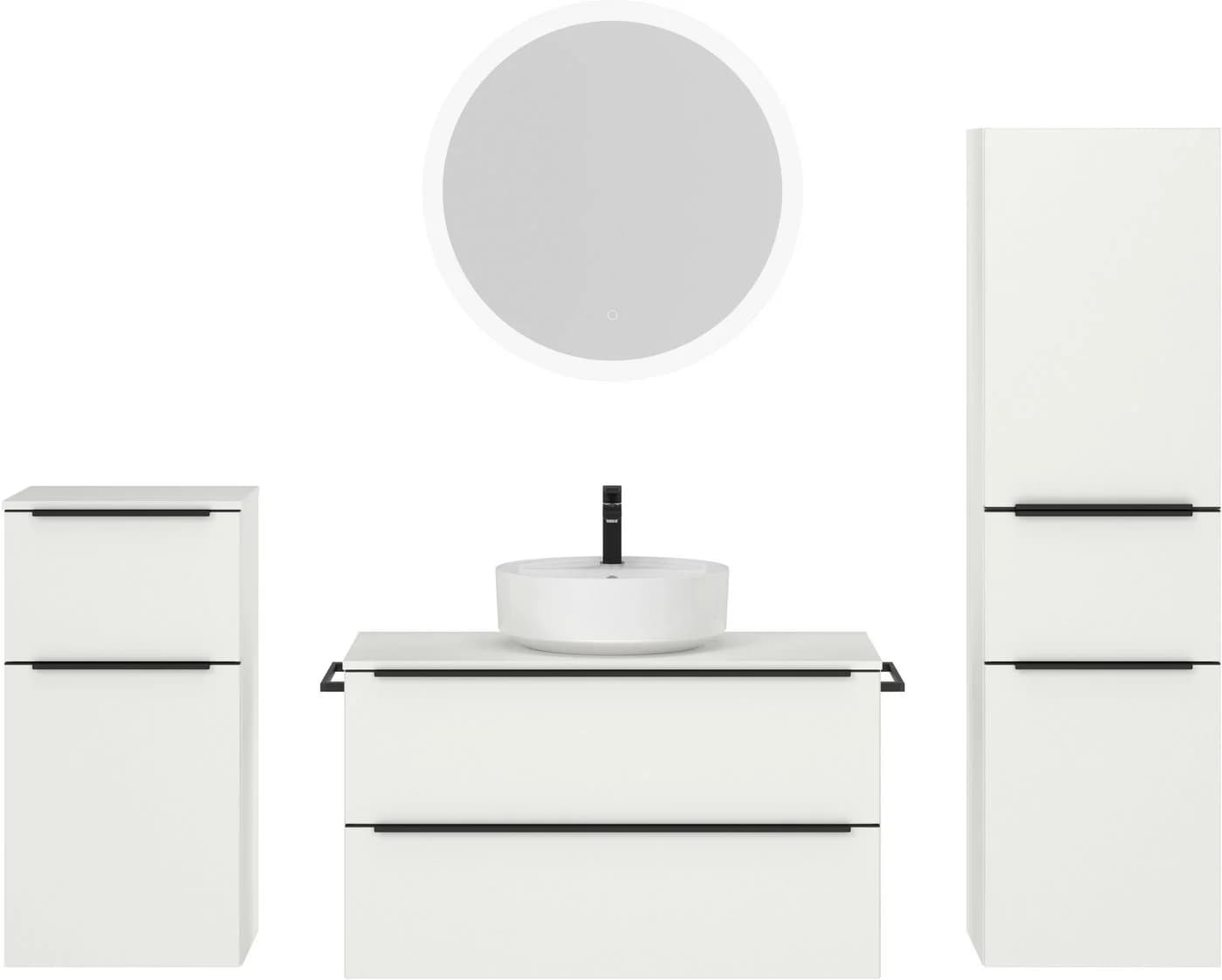 Badmöbel-Set NOBILIA Alvene Weiß inkl. Spiegel mit Touch-Sensor - Bild 2