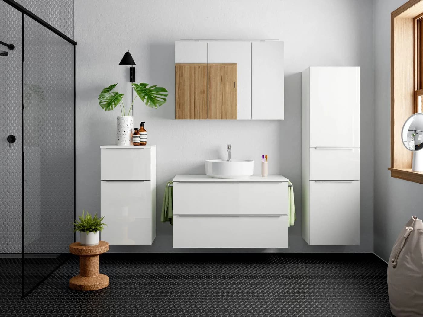 Badmöbel-Set NOBILIA Alvene Weiß Hochglanz