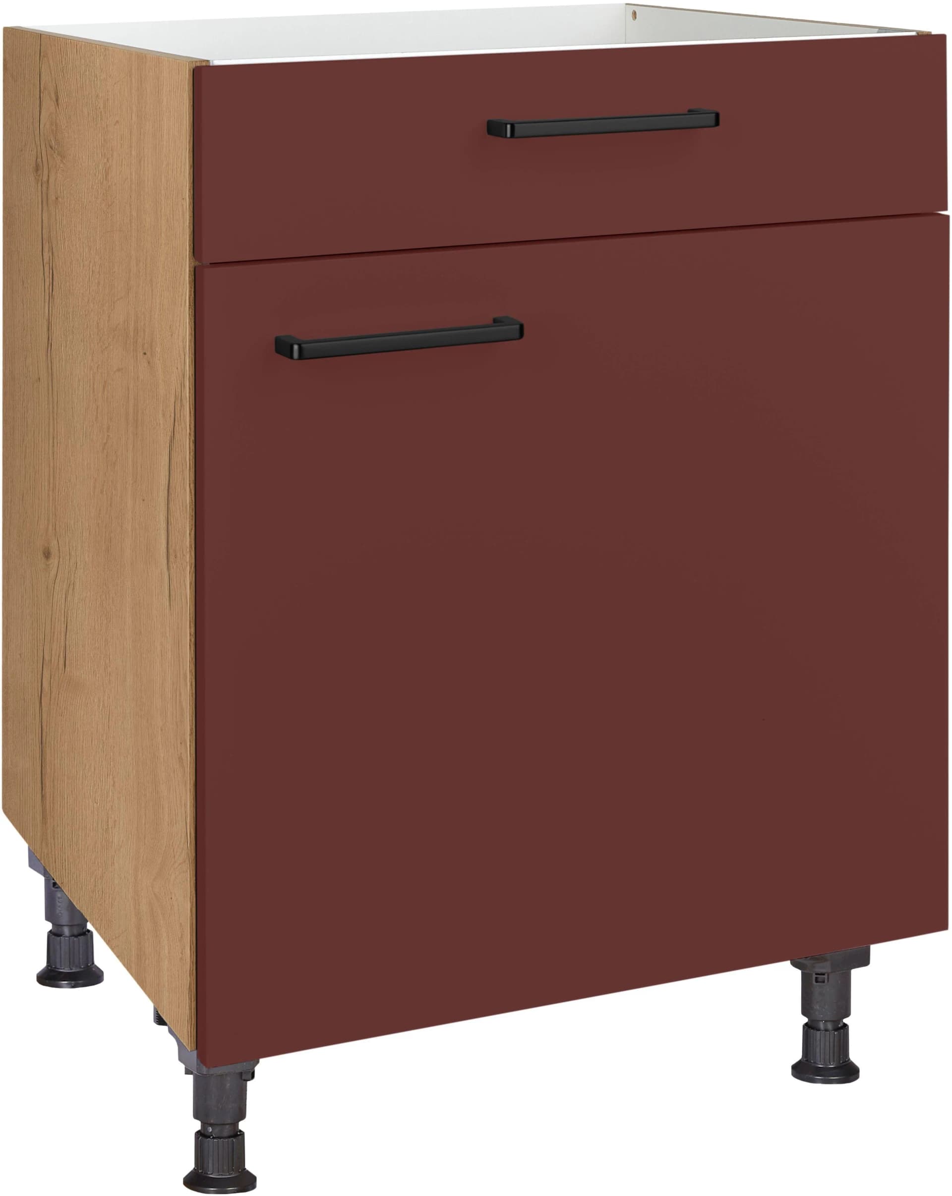 Nobilia Kochfeldumbauschrank Easytouch Rostrot Eiche 60cm