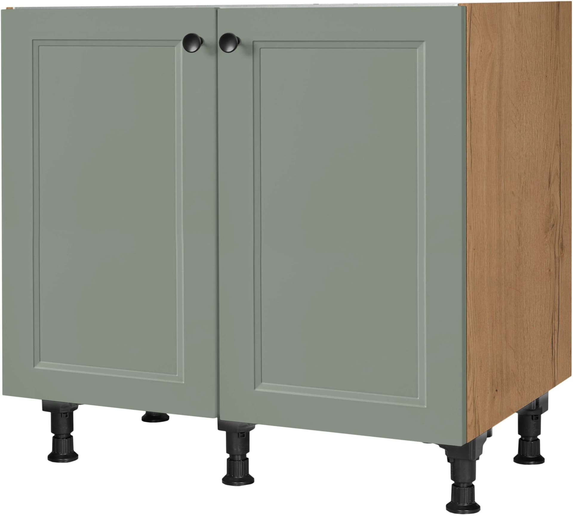 Nobilia Spülenschrank Cascada Grün Braun 90cm