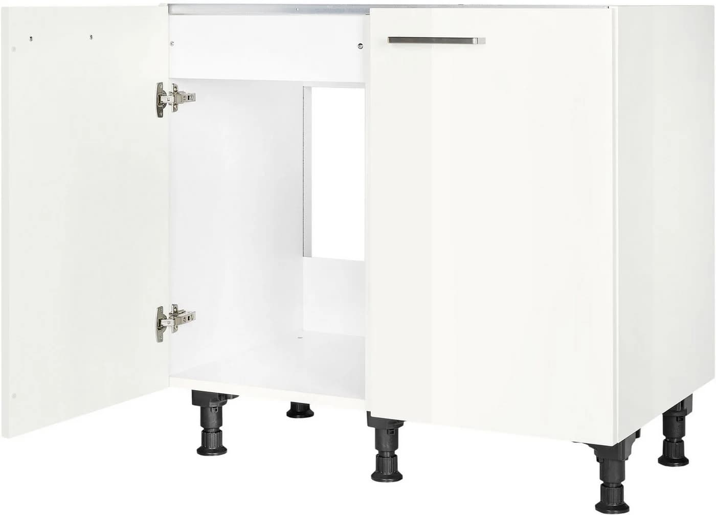Spülenschrank NOBILIA Flash Weiß Hochglanz 2-Türig