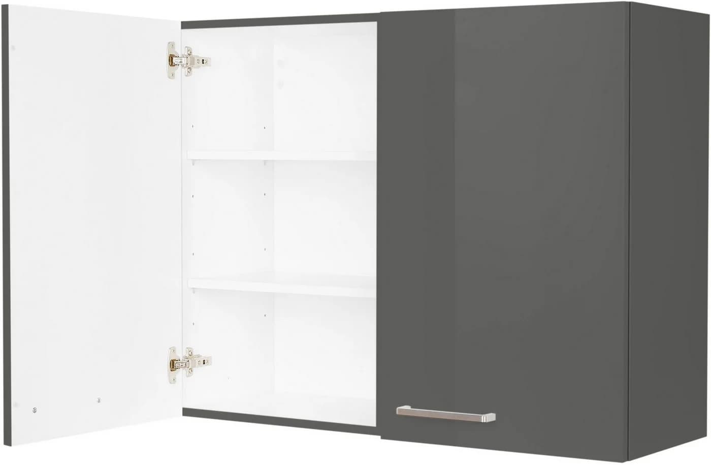 Nobilia Hängeschrank Flash Grau Hochglanz 2 Türen