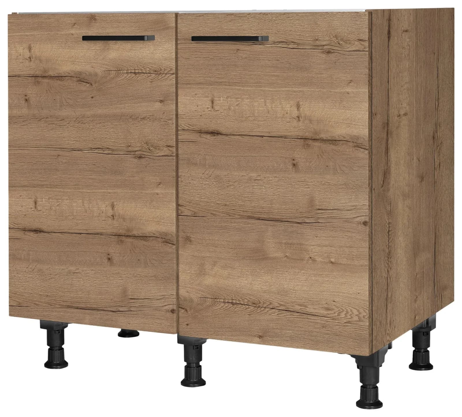 Nobilia Spülenschrank Structura 90cm Braun Eiche Havanna