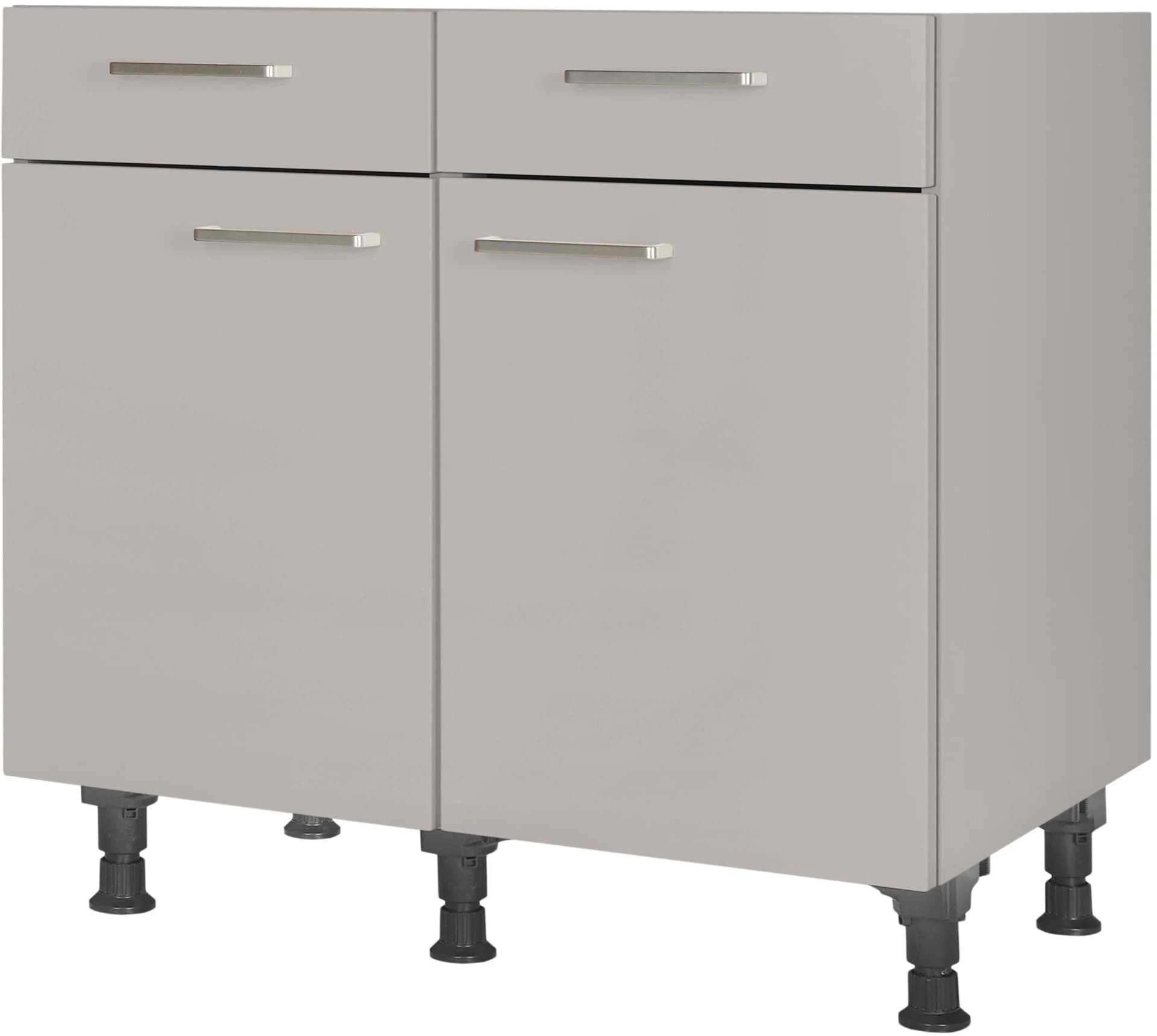 nobilia® Unterschrank Touch Grau Soft-Close Vormontiert