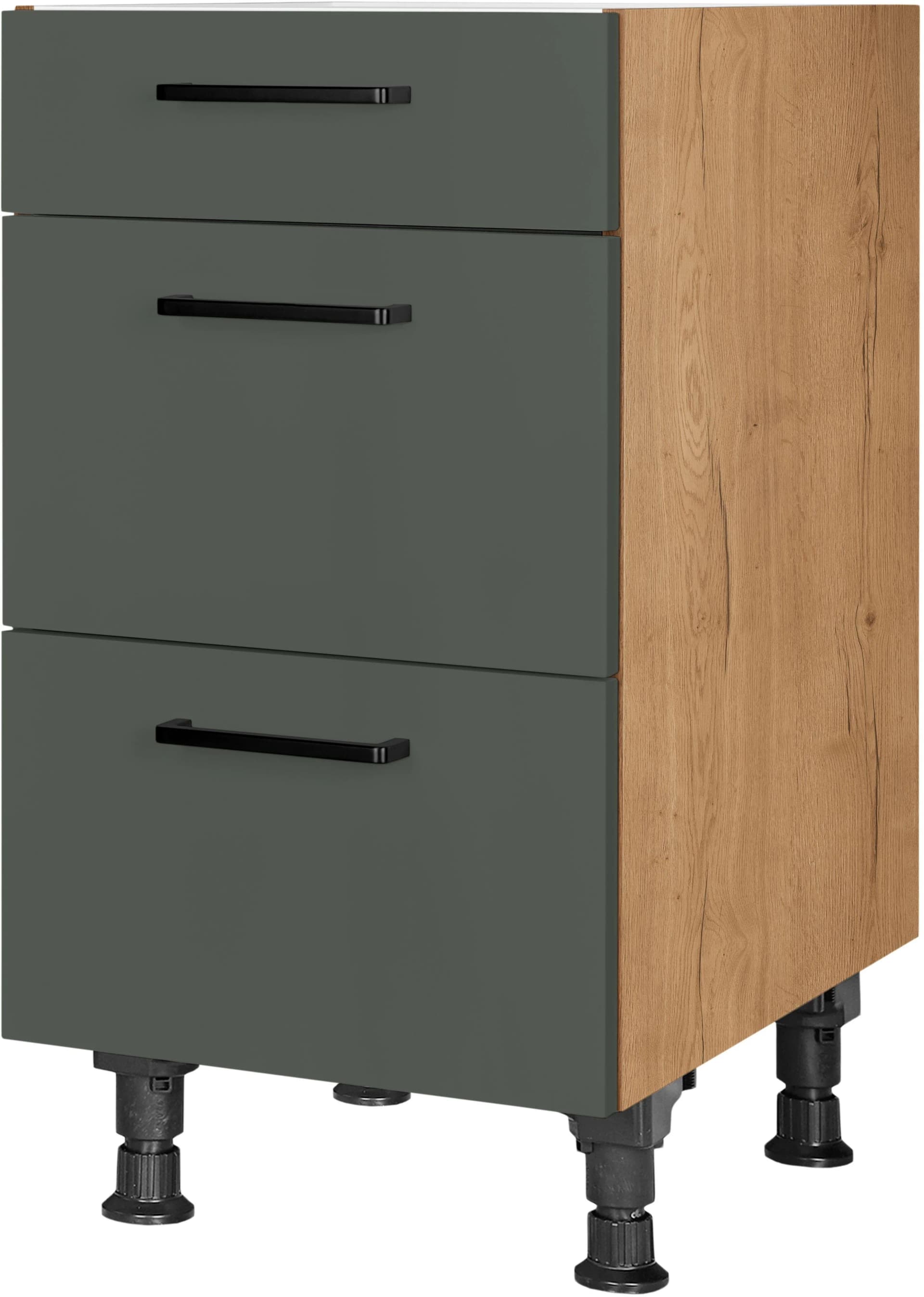Nobilia Unterschrank Easytouch Grün Eiche 45cm Vormontiert