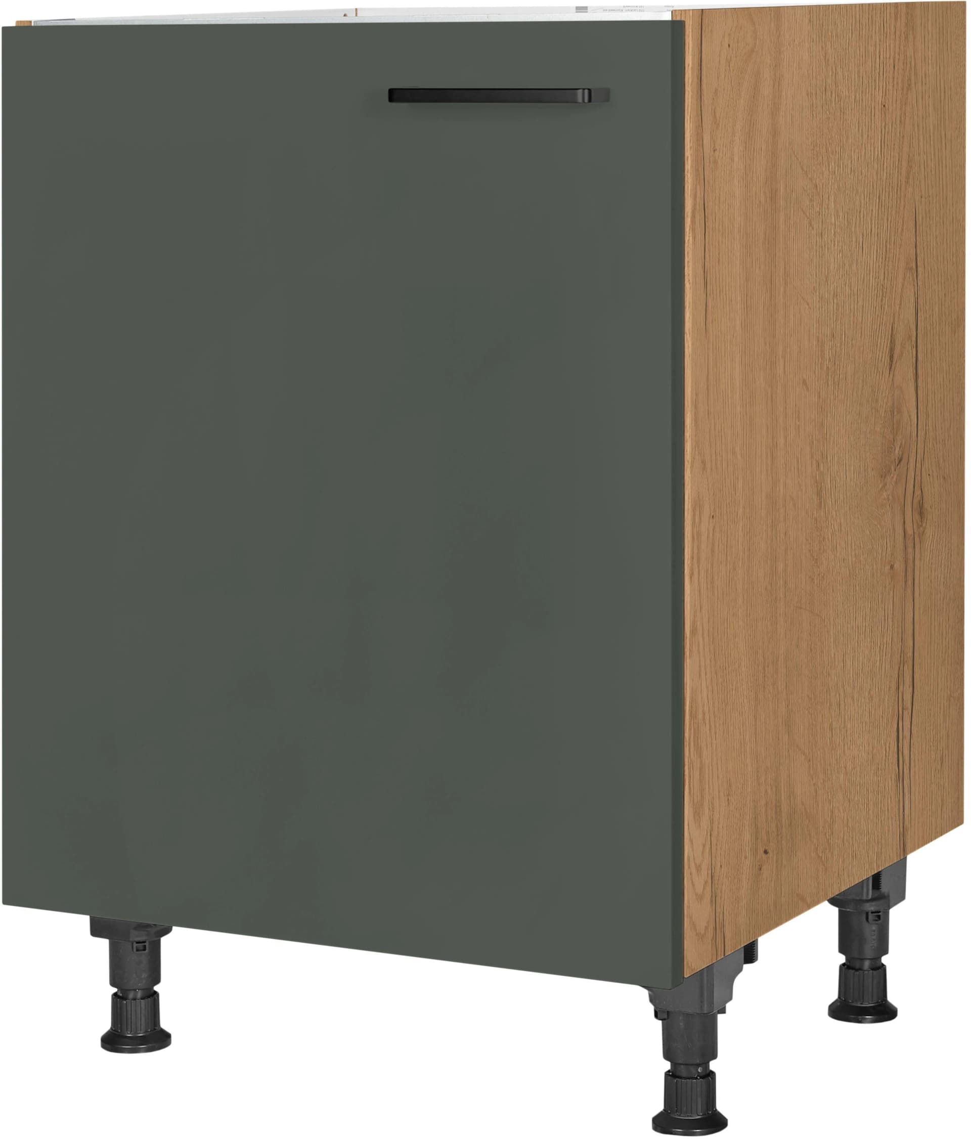 Nobilia Spülenschrank Easytouch Grün Eiche 60cm