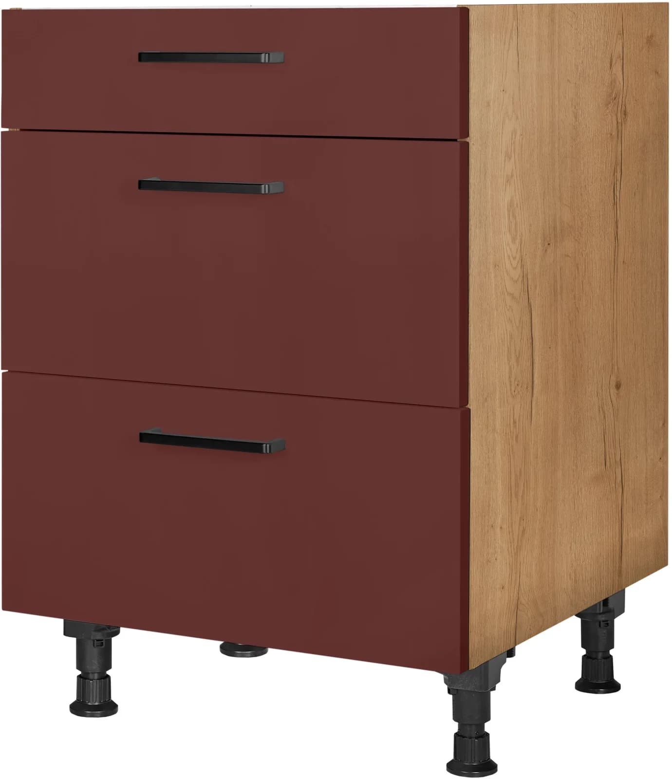 NOBILIA Easytouch Kochfeldumbauschrank 60cm Rostrot Vormontiert