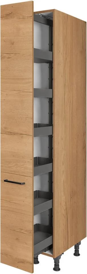 Apothekerschrank NOBILIA Structura 5 Einhängekörbe 30 cm Braun