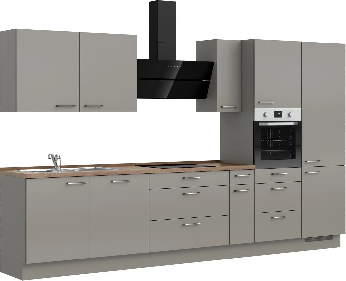 NOBILIA Laser II Küchenzeile Grau mit E-Geräten-Set Premium - Bild 2