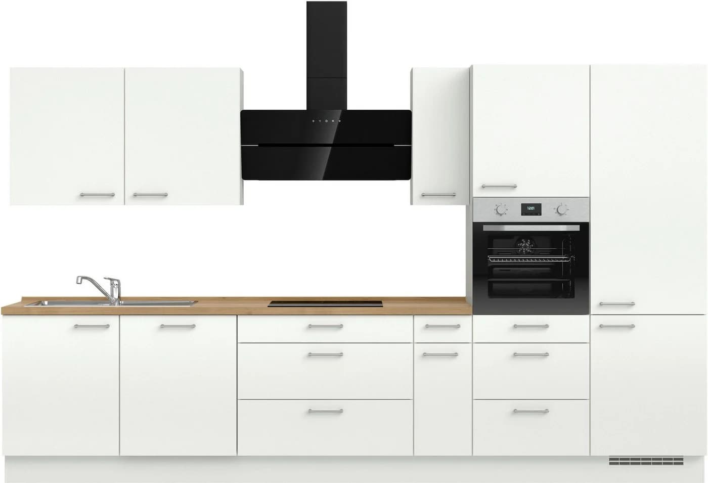 NOBILIA Küchenzeile Laser II 360cm Weiß Eiche Havanna mit E-Geräten - Bild 2