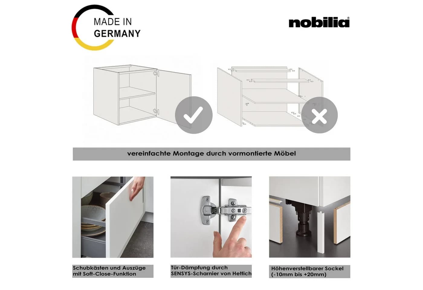 NOBILIA Küchenzeile Laser II 360cm Weiß Eiche Havanna mit E-Geräten - Bild 5