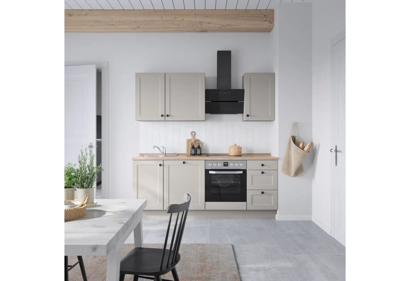 nobilia® Küchenzeile Cascada II Grau Landhaus-Design