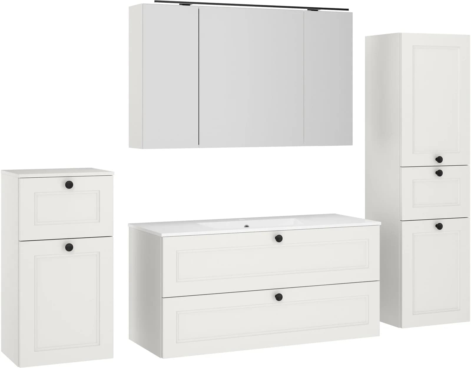 NOBILIA Cascada Badmöbel-Set Weiß mit Soft-Close & LED