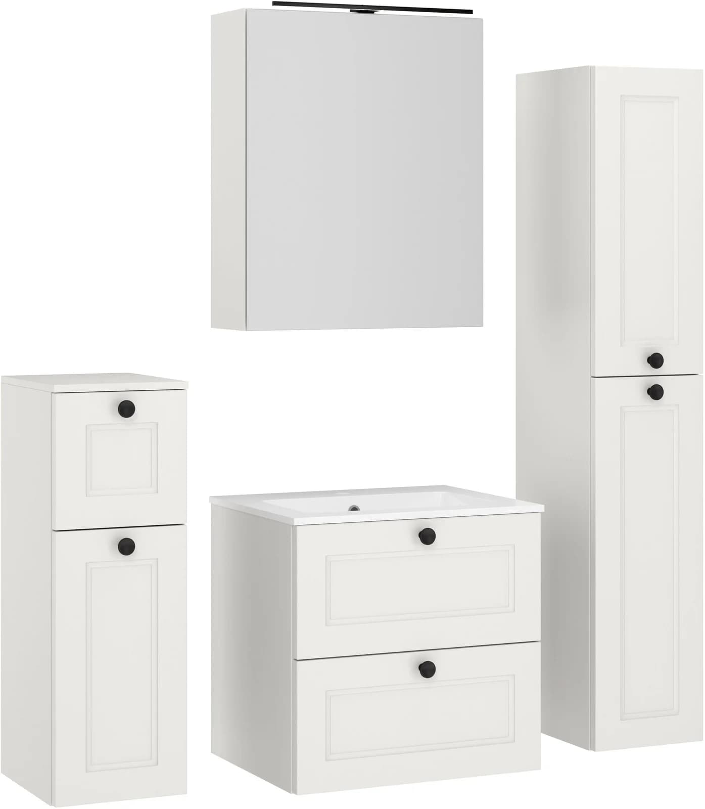NOBILIA Cascada Badmöbel-Set Weiß mit Soft-Close und LED