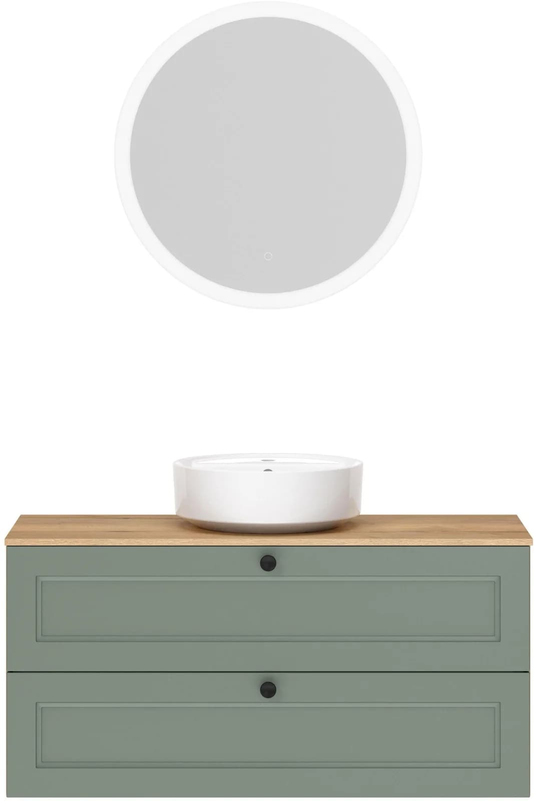 Badmöbel-Set NOBILIA Cascada grün, B:120cm H:187cm T:48,2cm