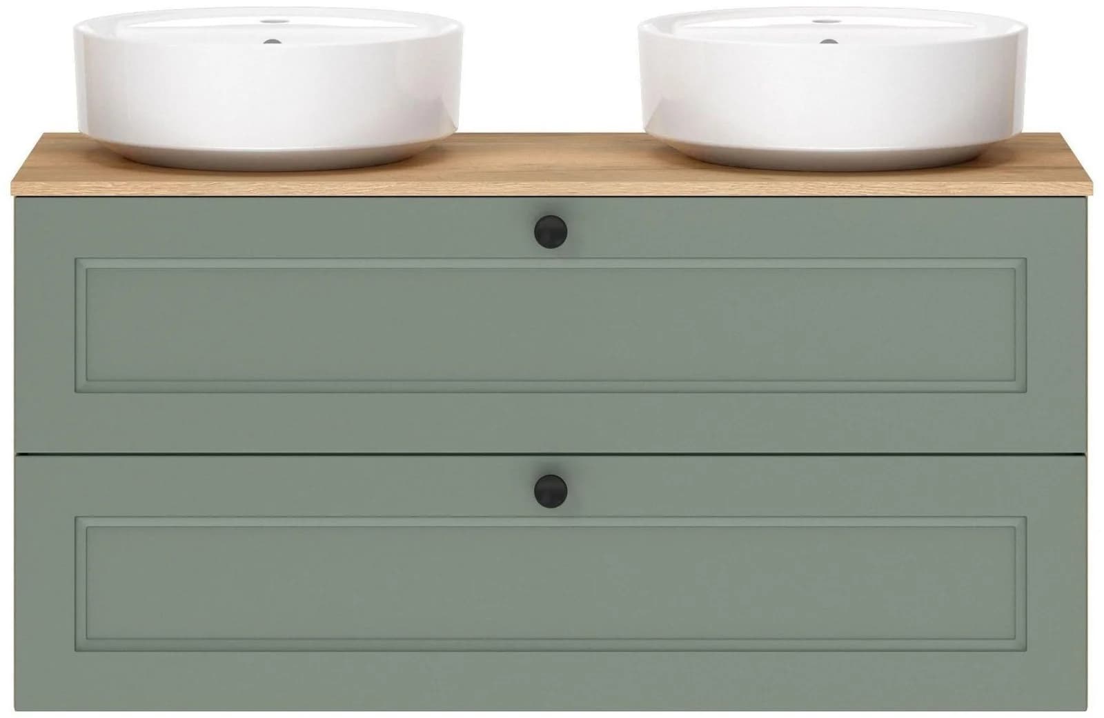 Badmöbel-Set NOBILIA Cascada - Doppelwaschbecken, 120cm, Grün