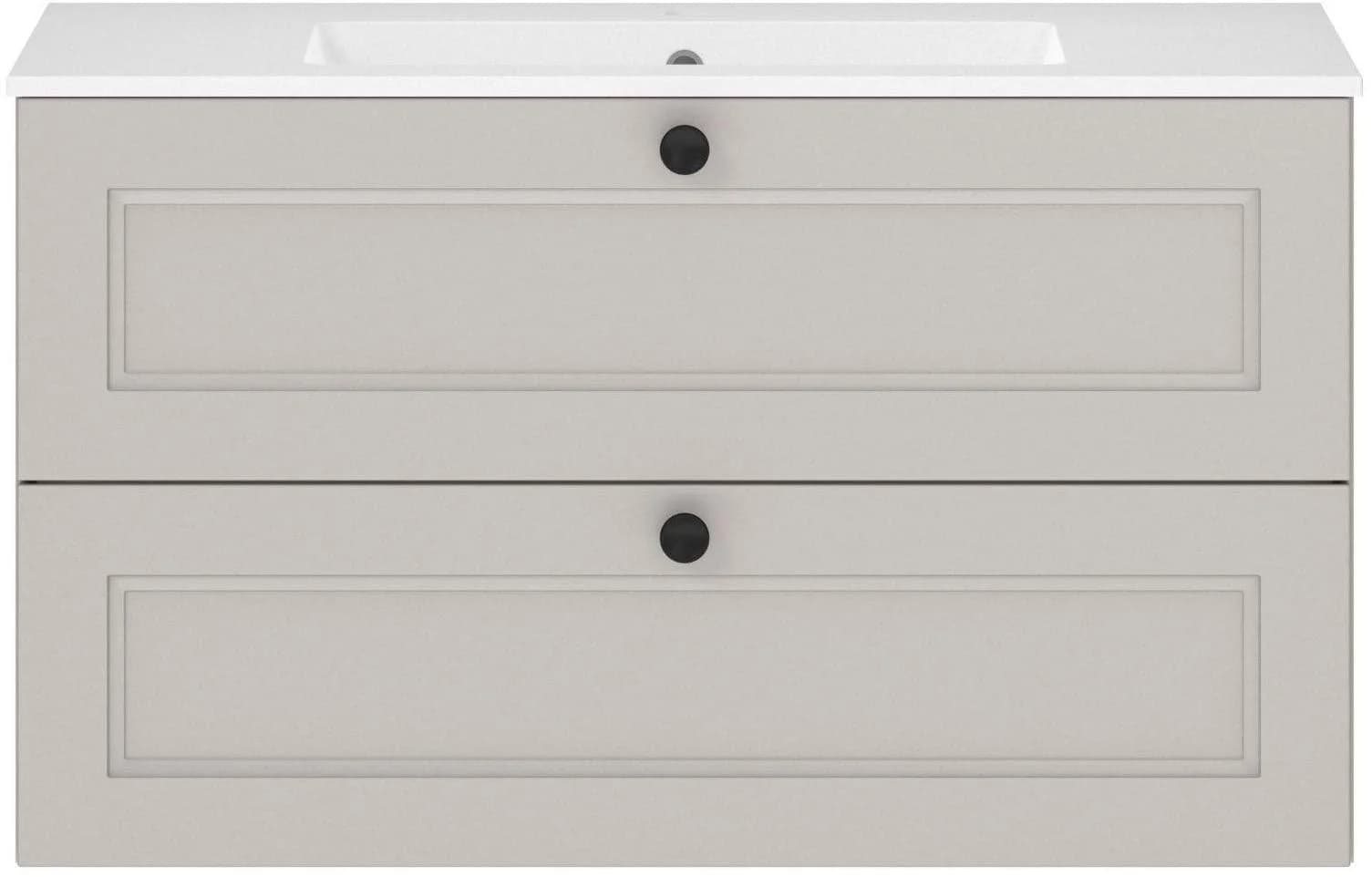 NOBILIA Badmöbel-Set Cascada Grau mit Soft-Close