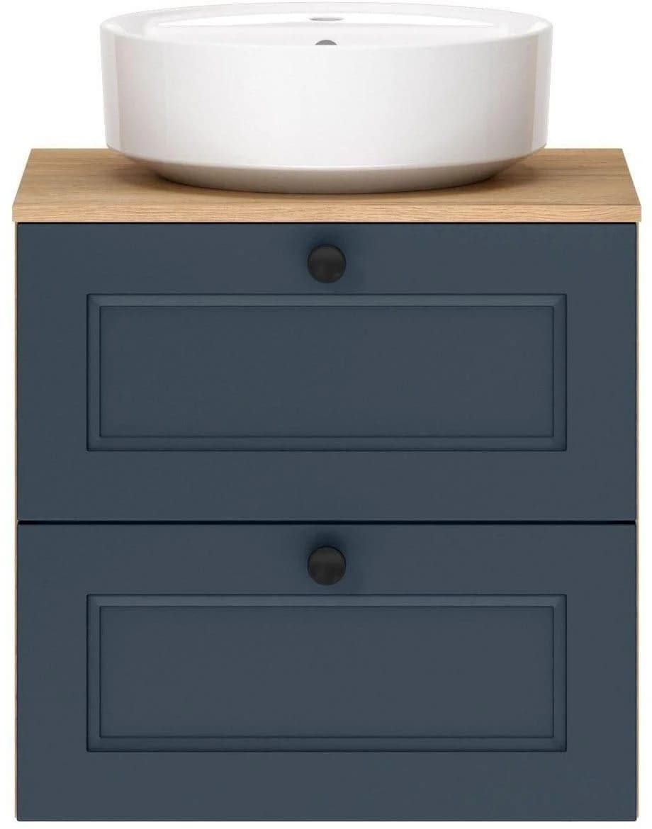 Badmöbel-Set NOBILIA Cascada Waschtischunterschrank 60cm Blau Eiche
