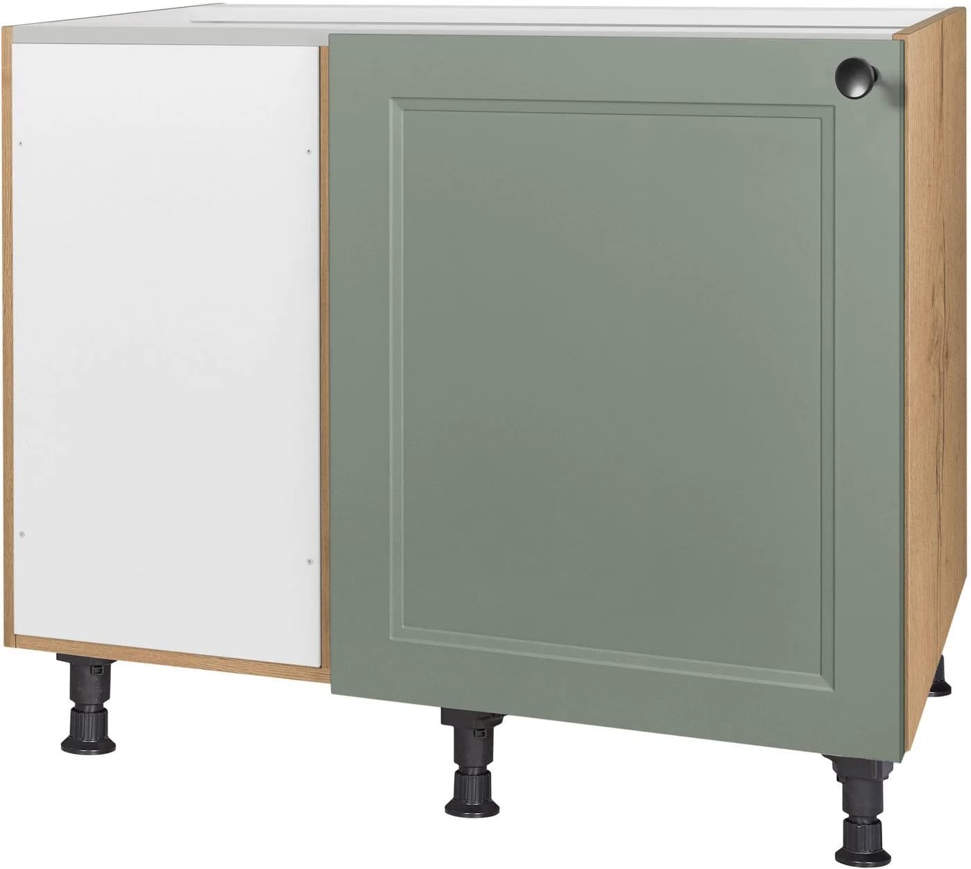Eckunterschrank aus Metall und Holz im modernen Stil - Bild 2