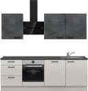 nobilia® Küchenzeile MIAMI Seidengrau/Schwarz 240 cm vormontiert Bild 2