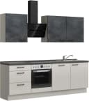 nobilia® Küchenzeile MIAMI Seidengrau/Schwarz 240 cm vormontiert Bild 4