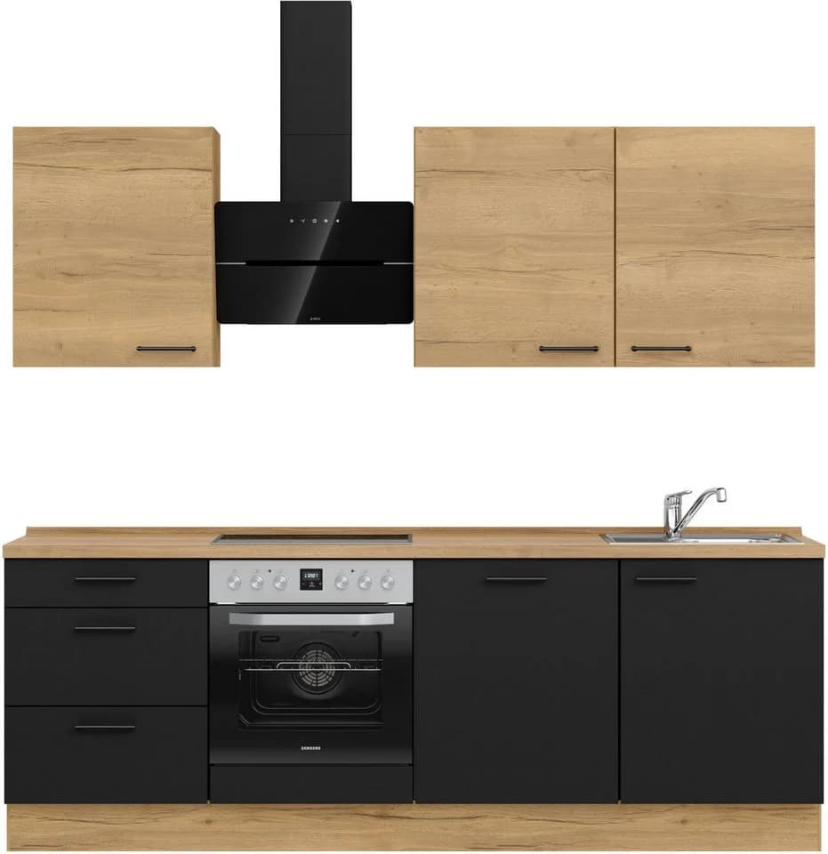 nobilia® Küchenzeile MIAMI 240 cm Schwarz Eiche Nachbildung - Bild 2