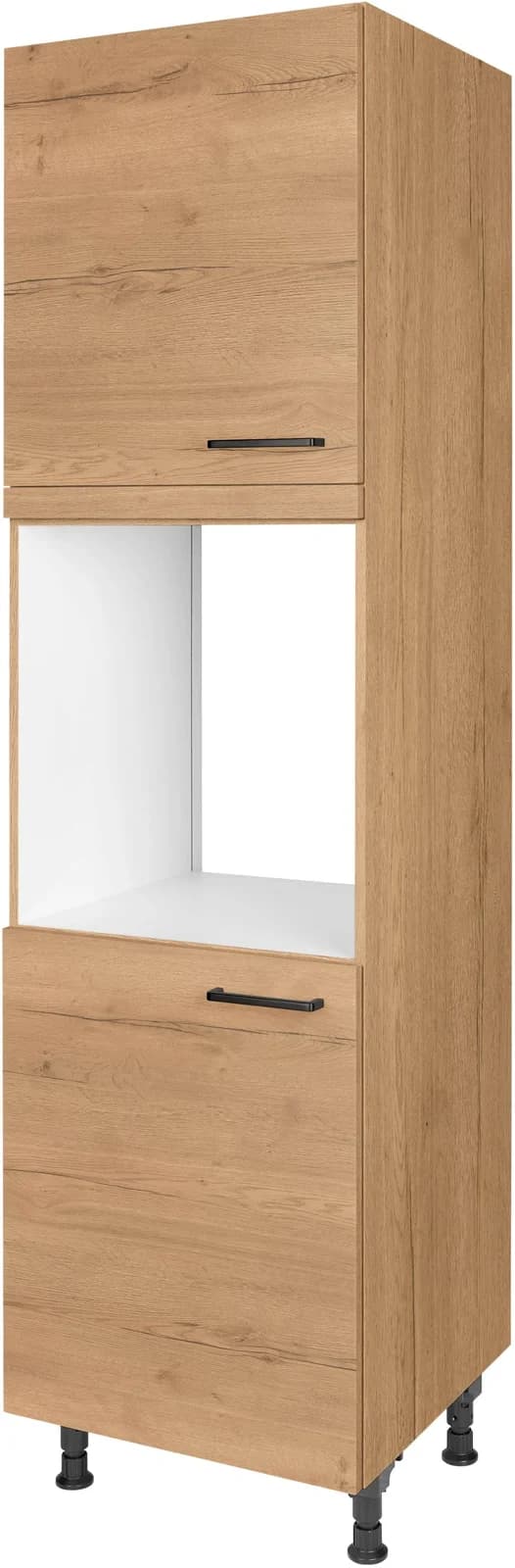 NOBILIA Backofenumbauschrank MIAMI 60cm Eiche Sierra Nachbildung Schwarz