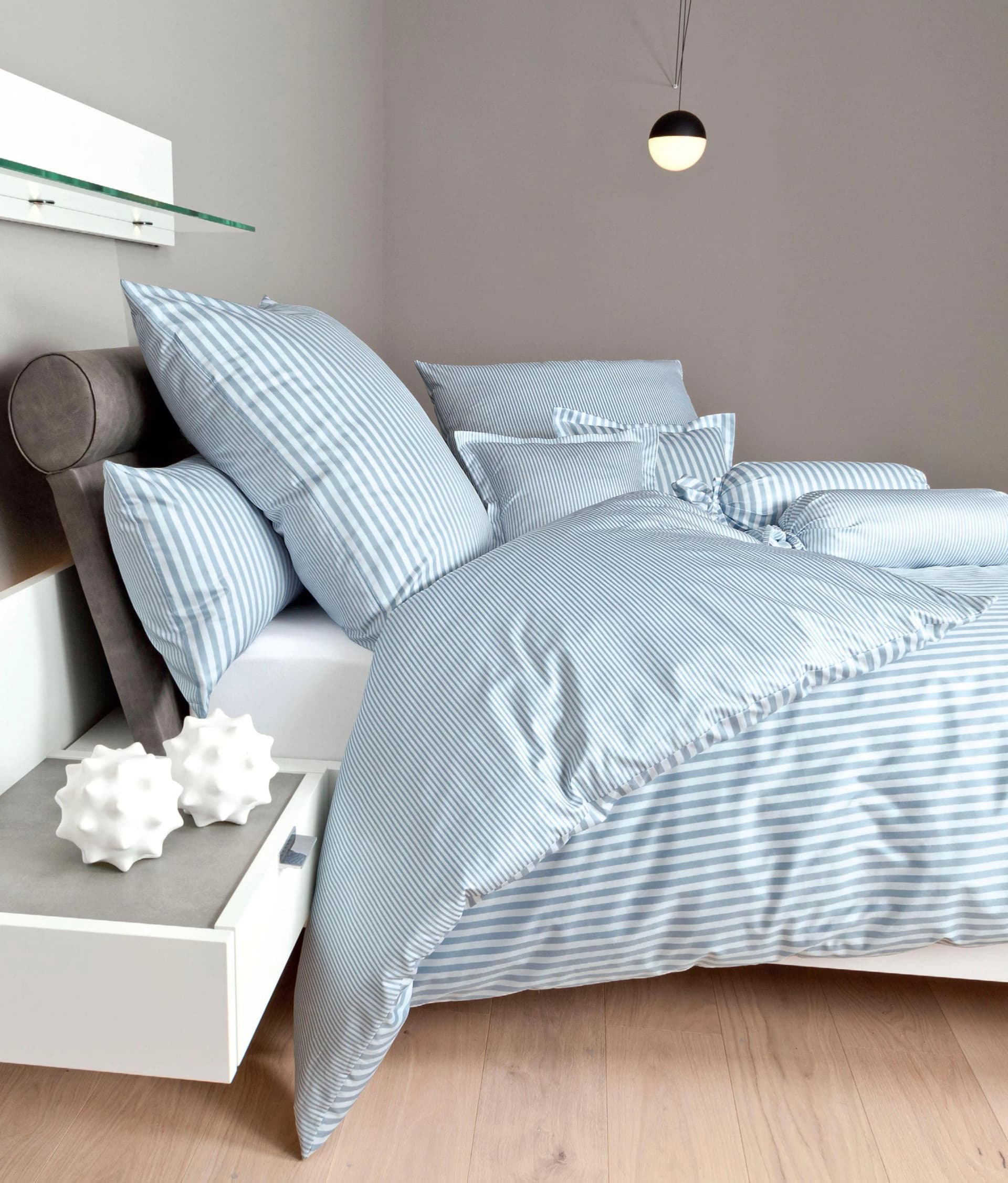 Wendebettwäsche JANINE modernclassic 3912 100% Baumwolle Hellblau