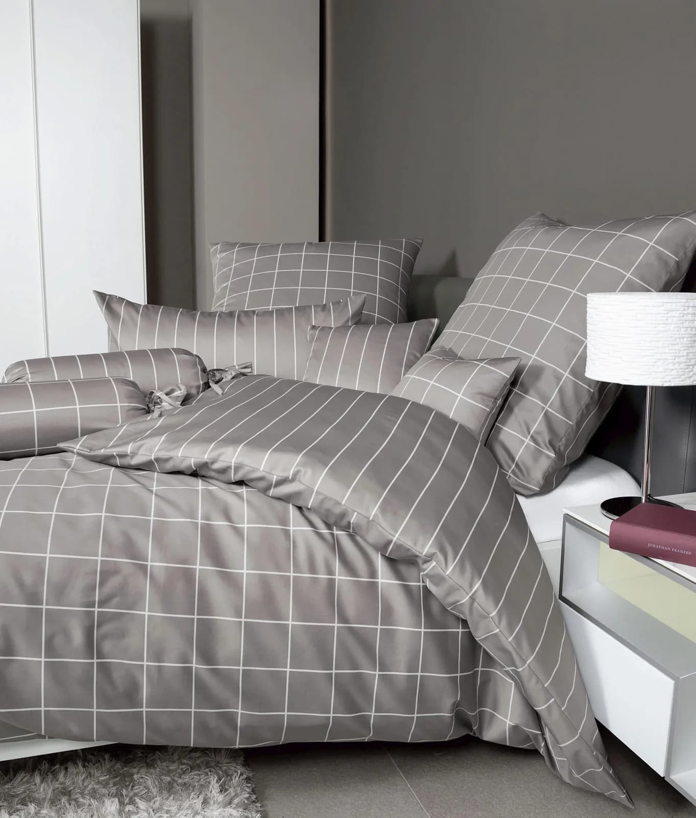 Janine Wendebettwäsche Modernclassic 39025 Braun Mako-Satin