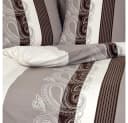 Janine Mako Satin Bettwäsche Set Barock Gestreift Beige Braun Bild 3