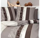 Janine Mako Satin Bettwäsche Set Barock Gestreift Beige Braun Bild 5