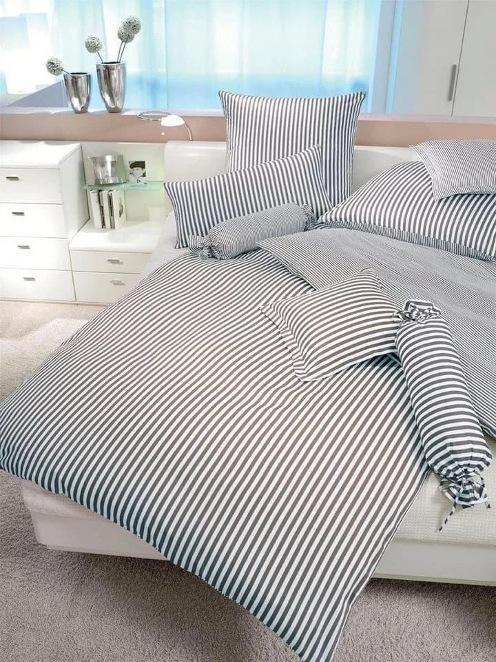 Kissenbezug JANINE Modernclassic Grau Anthrazit Mako-Satin