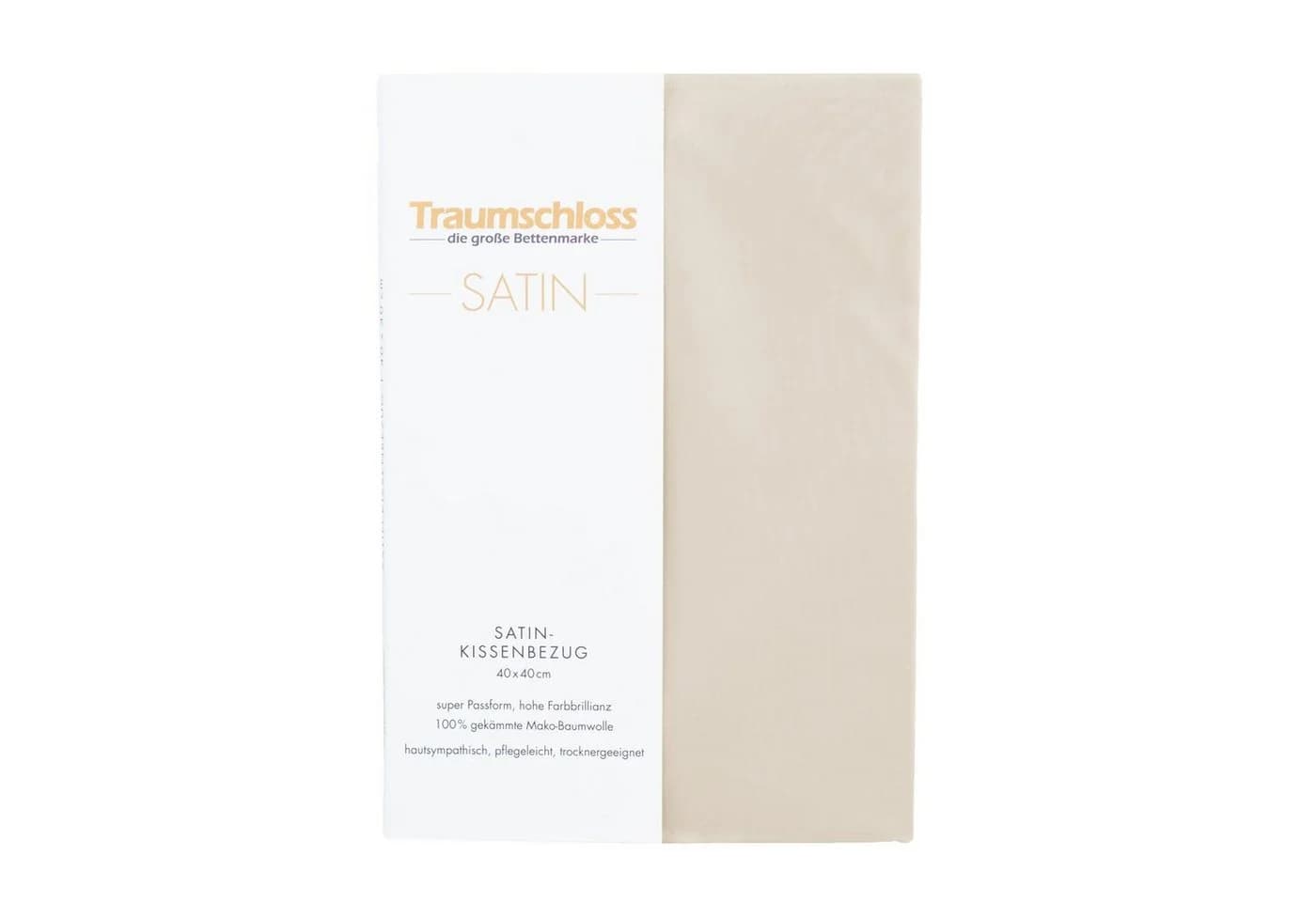 Traumschloss Kissenbezug Mako-Satin, 100% Mako-Baumwolle, mit Reißverschluss