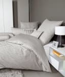 Janine Kissenbezug Mako-Satin Braun Gestreift Bild 3