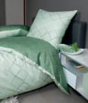 Janine Bettwäsche J. D. Mako-Satin 2-tlg. Grün Rauten-Design Bild 3