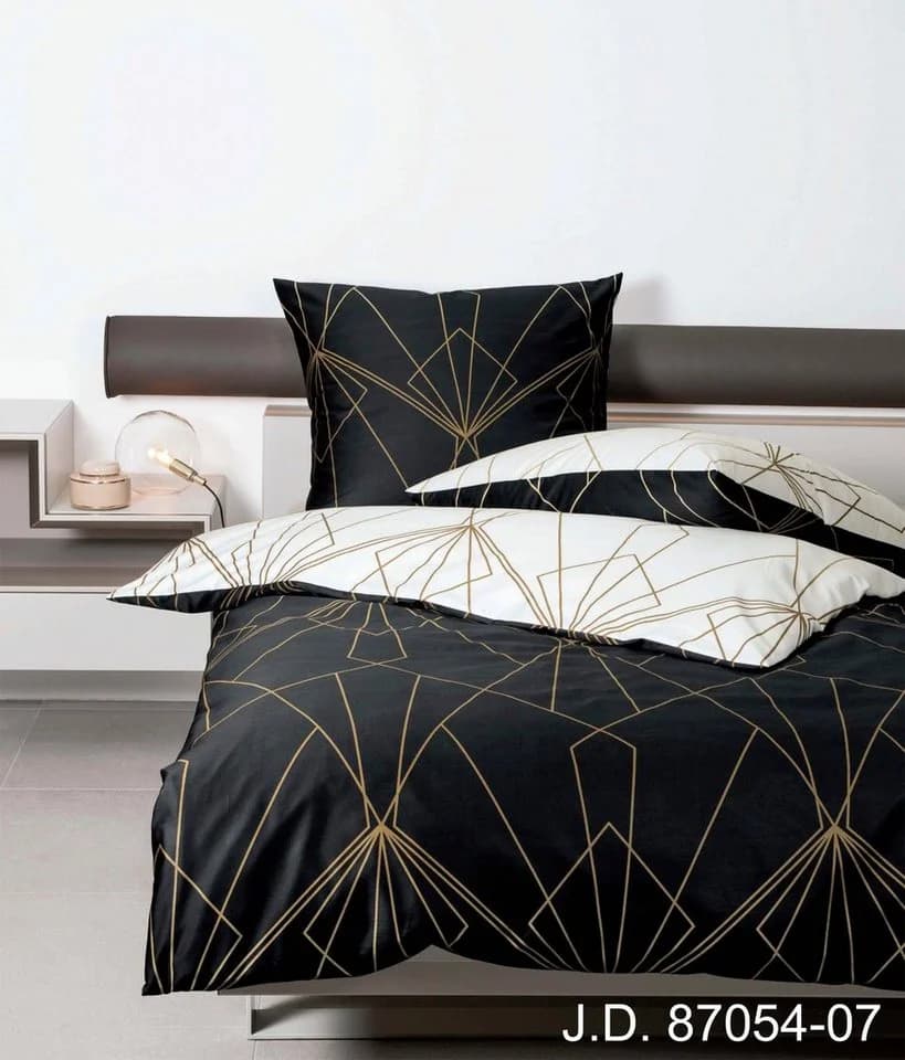Wendebettwäsche JANINE Mako-Satin Bronzebraun/Schwarz - Bild 2