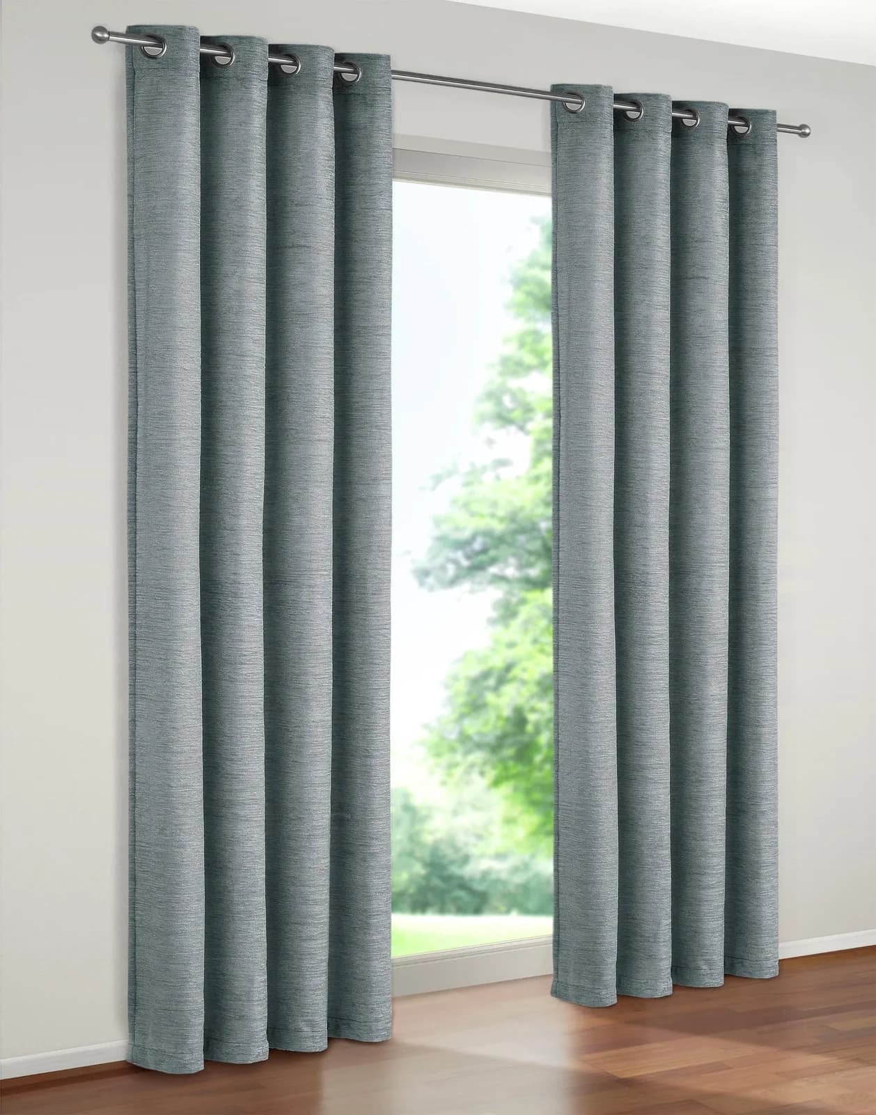 WIRTH Vorhang Trondheim 234 g/m² Chenille Polyacryl Eisblau