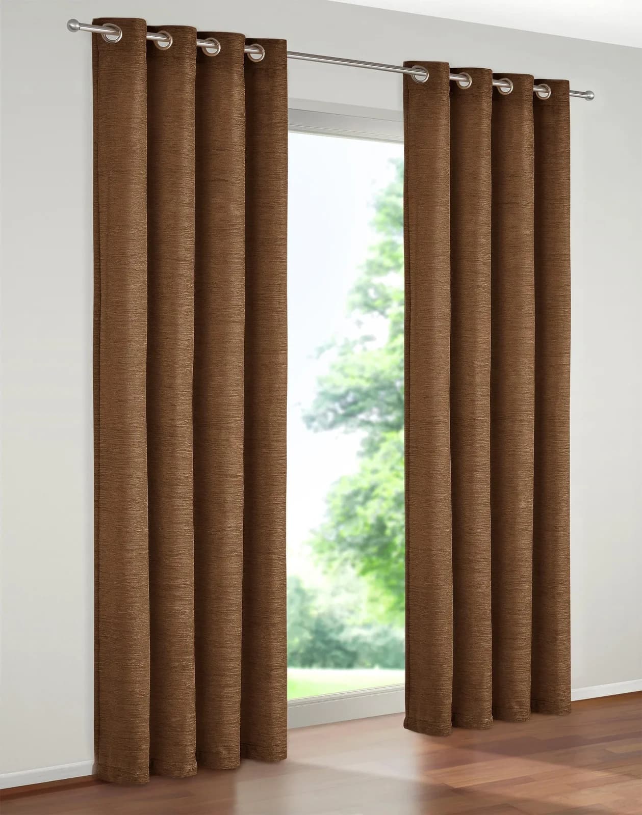 WIRTH Vorhang Trondheim 234 g/m² Braun Chenille Polyacryl
