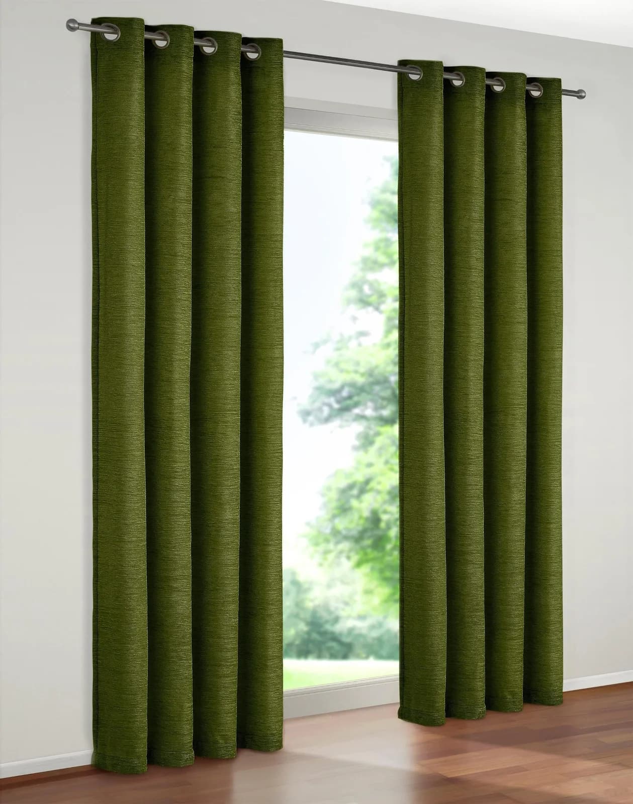 WIRTH Vorhang Trondheim 234 g/m² Moosgrün Chenille Polyacryl