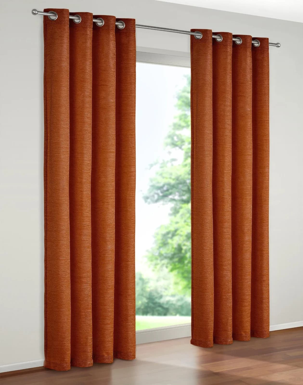 WIRTH Vorhang Trondheim 234 g/m² Chenille Polyacryl Rotbraun