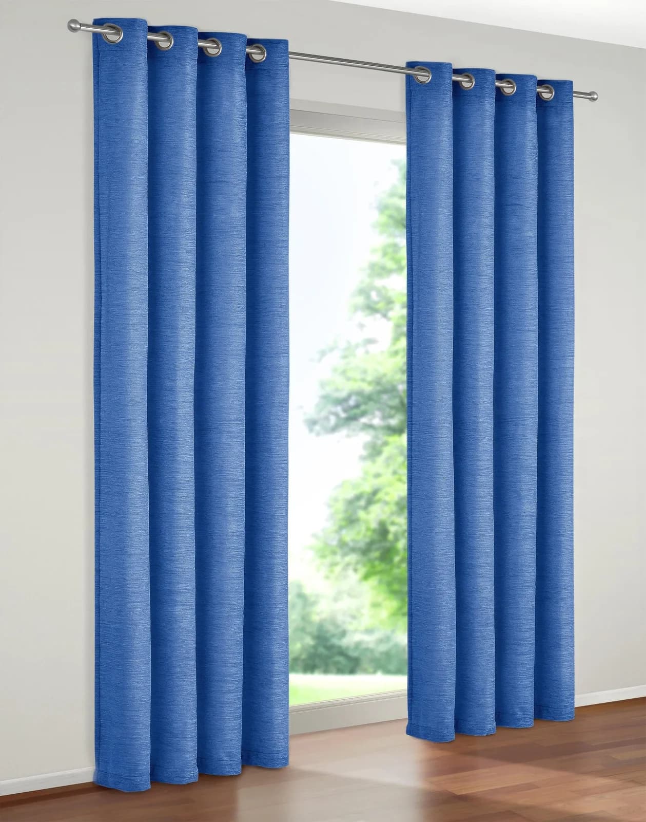 WIRTH Vorhang Trondheim 234 g/m² royalblau 132x255cm Chenille Polyacryl